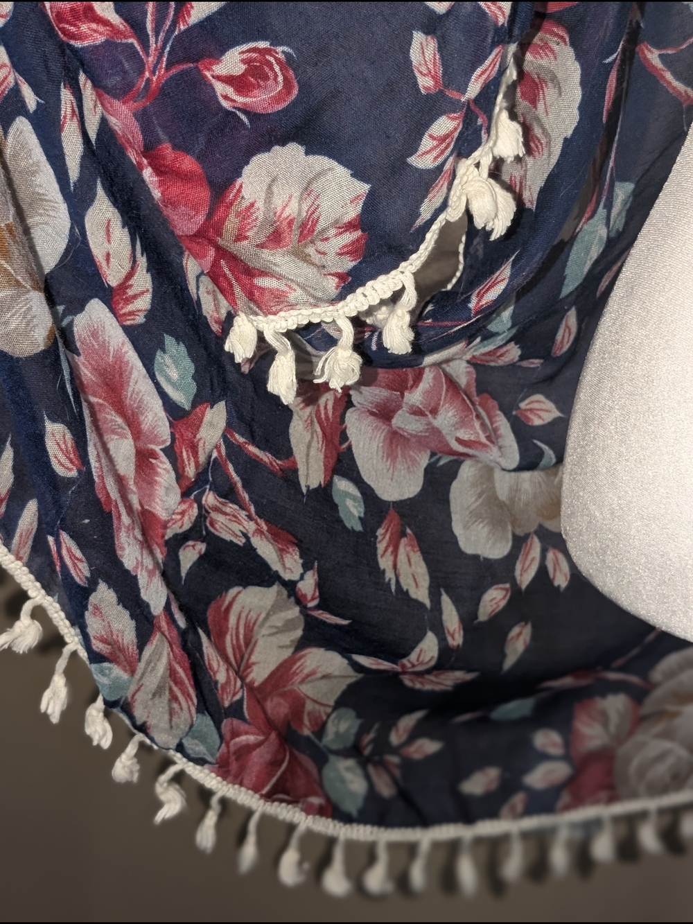 Riah Fashion Los Angeles Women's Floral Kimono - Cover Up Navy & Pink - Picture 4 of 4